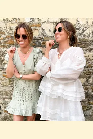 Labelrail X Collyer Twins button through mini dress with ruffle shoulder in broderie