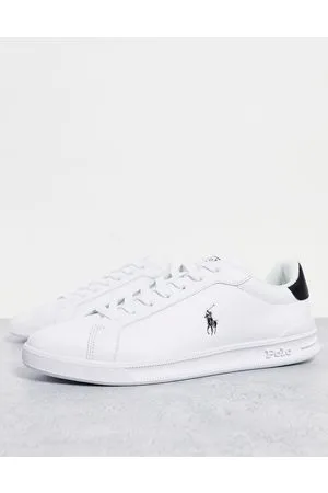 Ralph Lauren Heritage court leather trainer with pony logo in