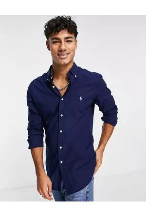 Ralph Lauren Player logo slim fit poplin shirt button-down in
