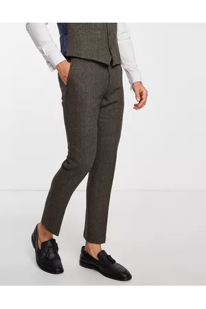 French Connection Men Skinny Pants - Slim fit tweed suit trousers