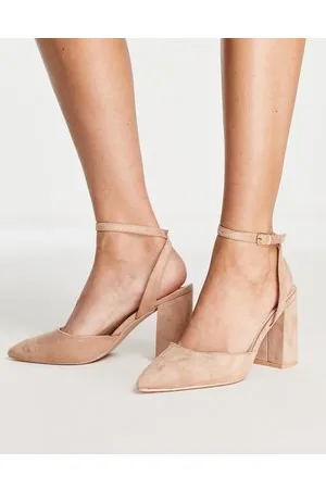 Raid Neima block heeled shoes in beige micro