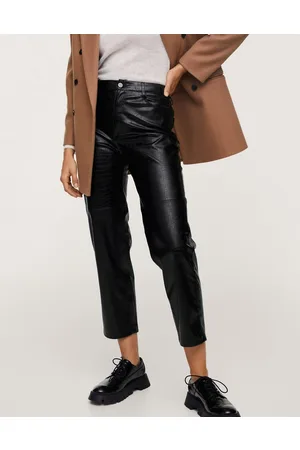 Buy Mango Leather-Effect Trousers with Belt 2024 Online | ZALORA Philippines