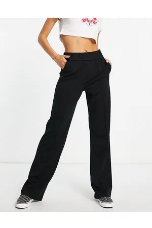ONLY Elasticated waist wide leg trousers in