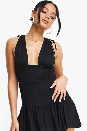 AsYou Plunge poplin mini dress in