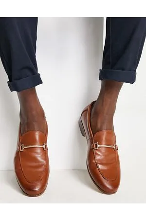 ASOS Loafers in tan faux leather with snaffle detail
