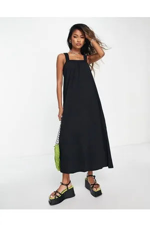 ONLY Square neck maxi smock dress in