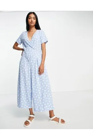 VERO MODA Wrap front jumpsuit in spot