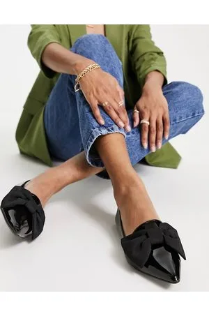 ASOS Lake bow pointed ballet flats in