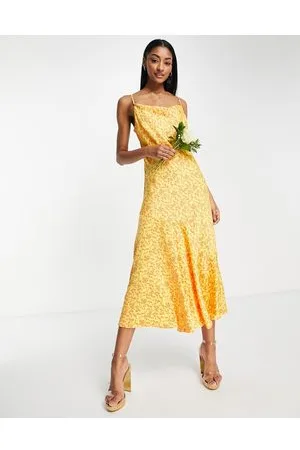 Y.A.S Y.A.S Bridesmaid cowl neck slip midi dress in floral