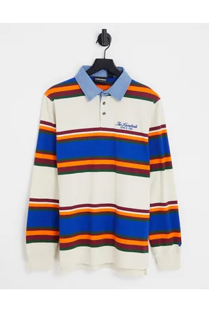The Hundreds Figueroa striped long sleeve polo in off