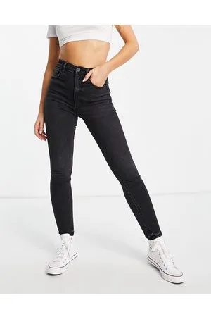 Stradivarius Super high waist skinny jeans in washed