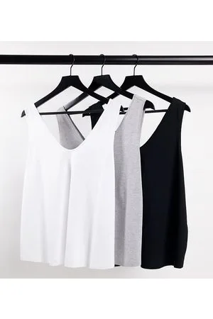 ASOS ASOS DESIGN Curve ultimate vest with scoop neck in cotton blend in 3 pack SAVE