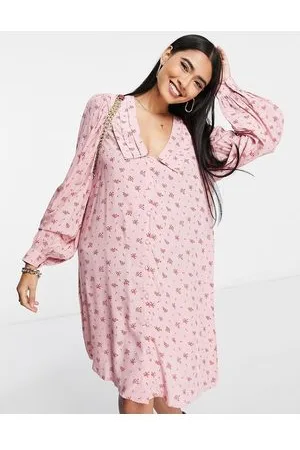 VILA Smock mini dress with v collar neck in floral print