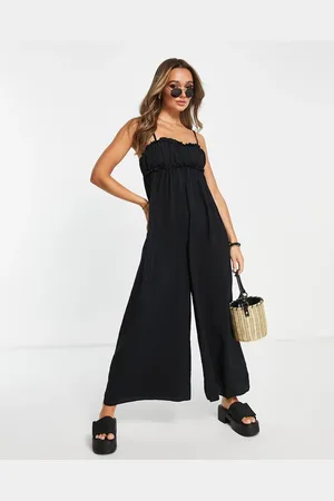 Topshop Frill gathered jumpsuit in