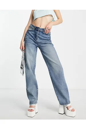 COLLUSION x014 90s baggy dad jeans with stepped waistband in vintage wash  blue