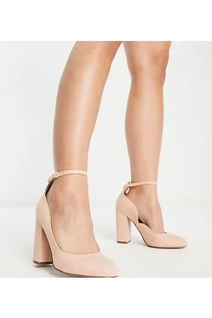 ASOS Wide Fit Placid high block heels in beige