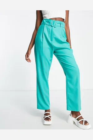 Lola May Flared trousers with belt in jade