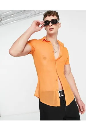 ASOS Super skinny mesh shirt in bright