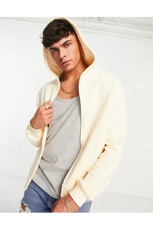SikSilk Oversized zip thru hoodie in ecru
