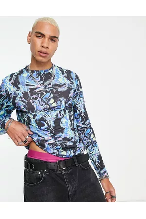 ASOS Men Long Sleeve - Muscle long sleeve t-shirt in all over print