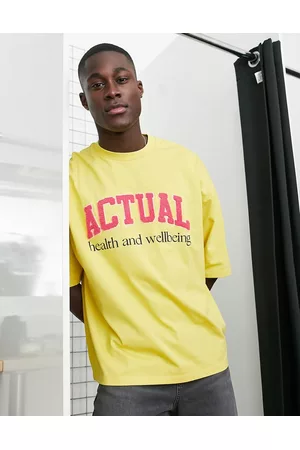 ASOS Men T-shirts - ASOS Actual oversized t-shirt with boucle health & wellbeing logo in