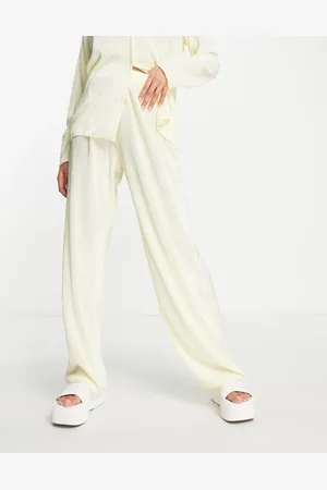NaaNaa Plisse trouser co-ord in cream