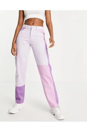 JJXX Colour block straight leg jeans in