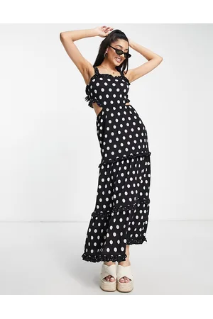 Miss selfridge red hotsell polka dot maxi dress