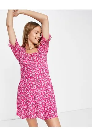 MANGO Frill sleeve detail mini dress in floral