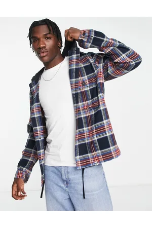 Pretty Green Celestial check hooded overshirt in