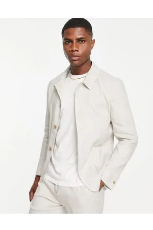 SELECTED Linen mix suit jacket in beige