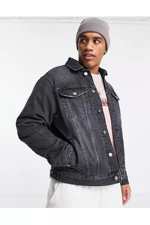 Black denim jacket 2024 mens river island