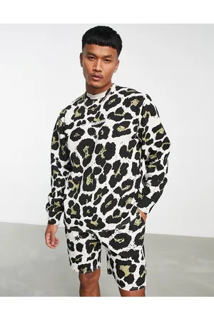 The Hundreds Co-ord animal leopard print sweatshirt in off
