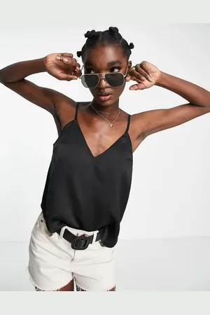 ASOS Satin cami with wrap back detail in