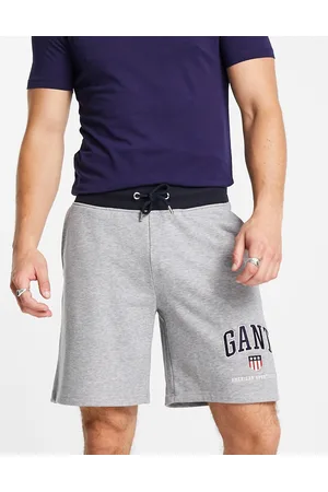 GANT Retro shield logo contrast waistband sweat shorts in marl