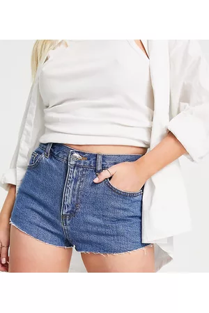 ASOS Women Shorts - ASOS DESIGN Petite denim high rise 'mini' shorts in midwash