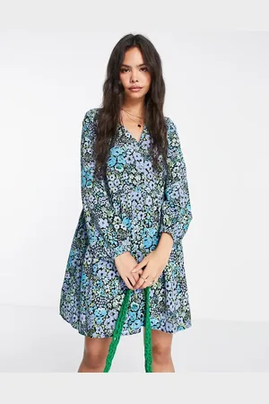 Monki Long sleeve dress in floral print