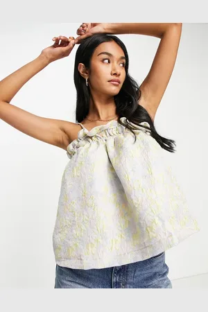 VERO MODA Jacquard cami top co-ord in pastel print