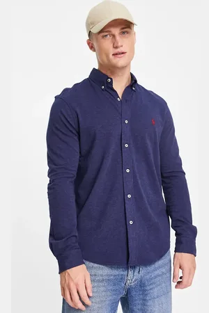 Ralph Lauren Icon logo button down pique shirt in marl