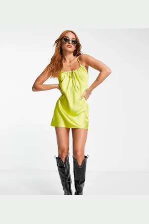 Reclaimed Inspired mini cami dress in citrus