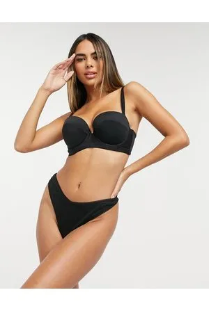 Ivory Rose Fuller Bust triangle bikini top in black