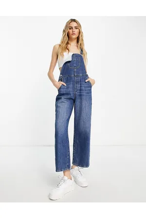 Whistles Denim dungarees in mid wash