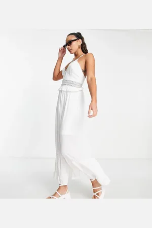 Parisian Cami strap broderie insert maxi dress in