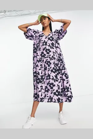 Y.A.S Y.A.S smock midi dress in bold floral