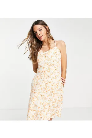 Lola May Cross back mini dress in orange