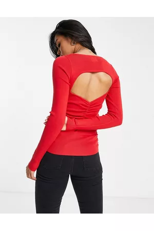 ASOS Women Jumpers - Jumper with cut out ruched back detail in