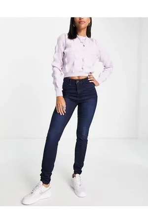 Noisy May Callie high waist skinny jeans in dark
