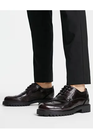 Original Penguin Chunky lace up brogues in black leather