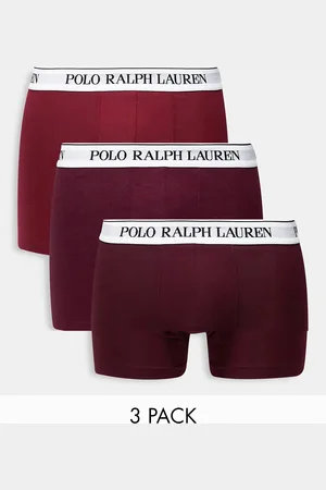 Ralph Lauren 3 pack trunks in burgundy with contrasting logo waistband