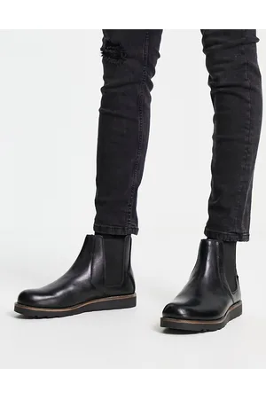 Original Penguin Chunky high shine chelsea boots in leather